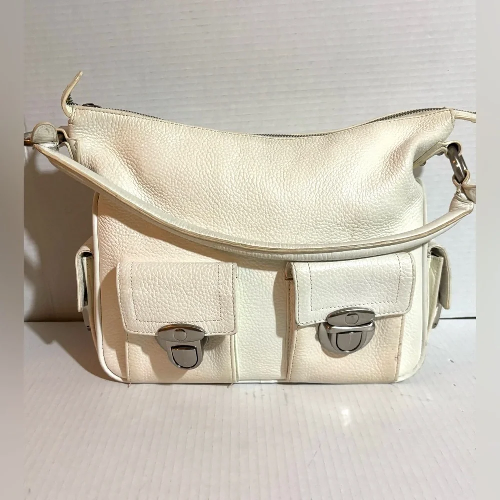 Pancaldi Chic Cream Leather Hobo Bag